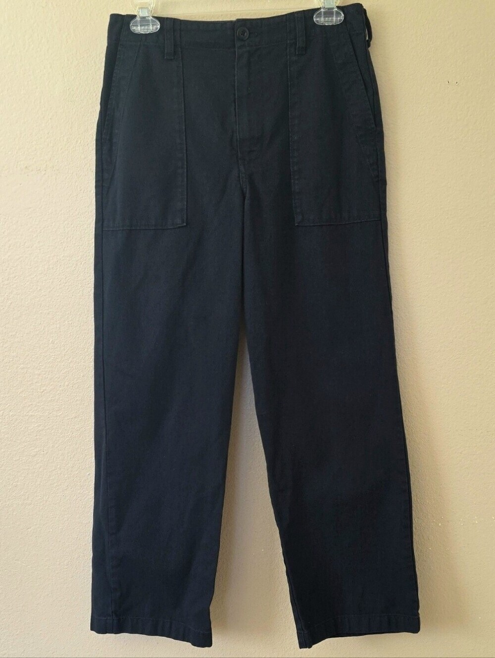 Outerknown Womens Black Patch Pocket Wide Leg Pants - Size 27